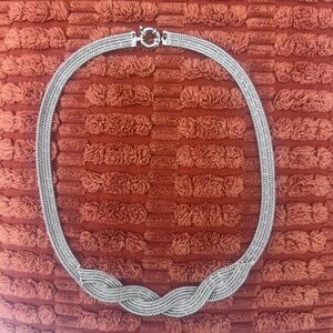 Elegant Silver Braided Necklace